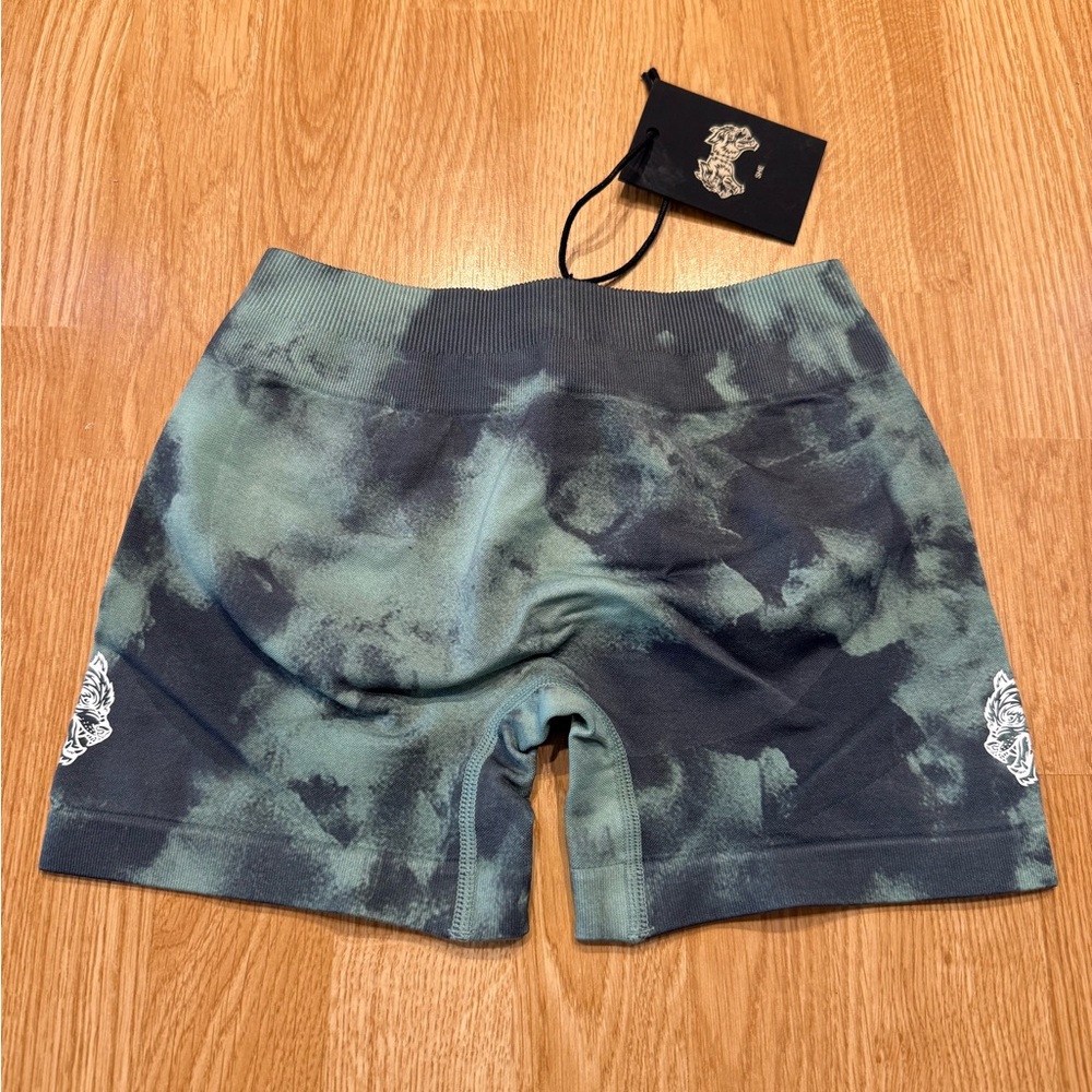 Darc Sport Green and Black Tie-Dye Athletic Shorts